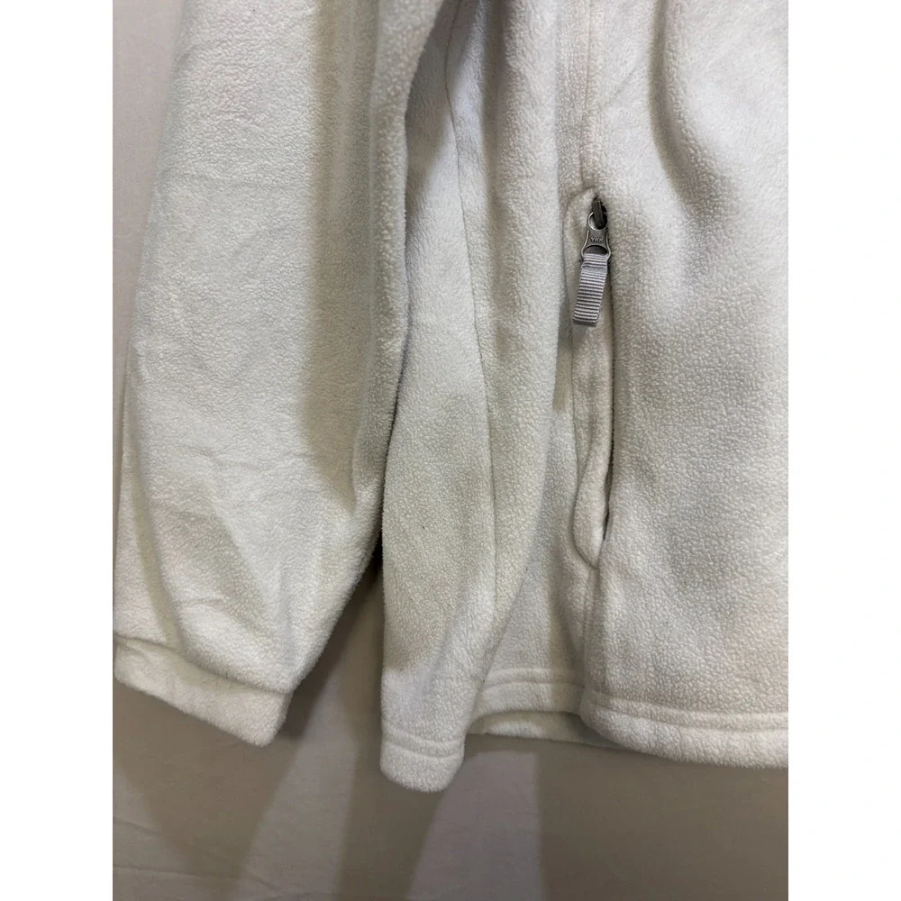 The North Face‎ Full Zip Fleece Jacket Girls White Logo Zipper Pockets XL